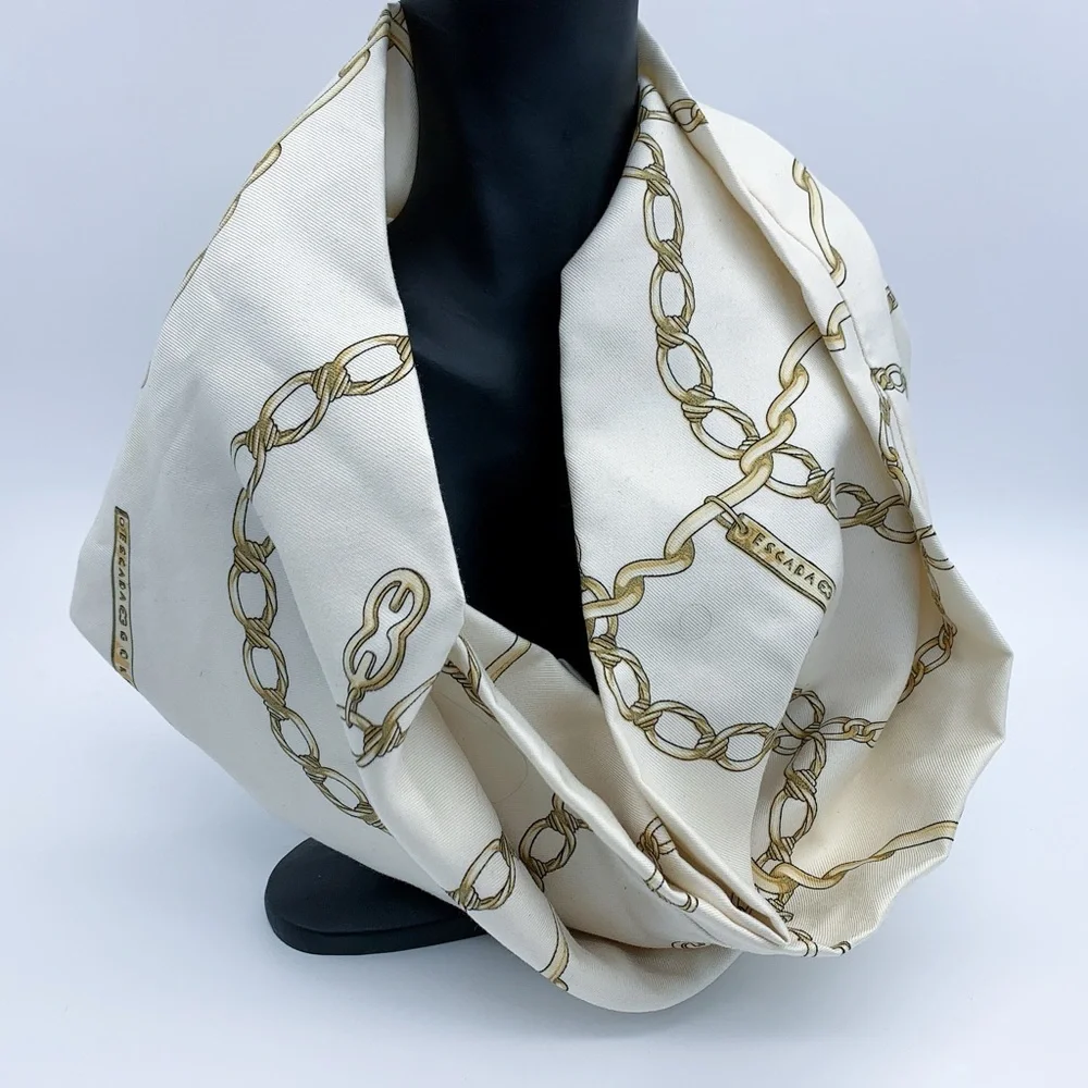 Escada Gold Chainlink Pattern Scarf - Picture 1 of 5